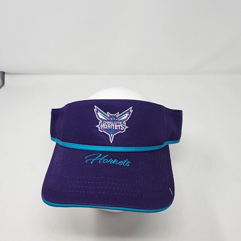 NBA Charlotte Hornets Visor OSFM Basketball Hat Cotton Adjustable Purple Teal